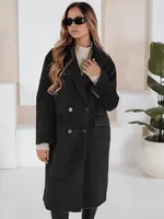 Dámsky dlhý čierny oversize kabát