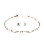 Souprava šperků s emerald diamanty v růžovém zlatě KLENOTA