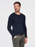 Ombre Classic men's sweater with round neckline - navy blue