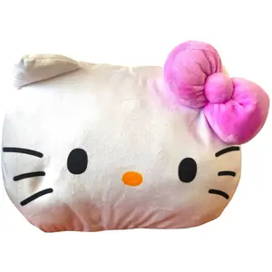 Plyšový vankúšik s otvorom na ruky Hello Kitty fialová mašle