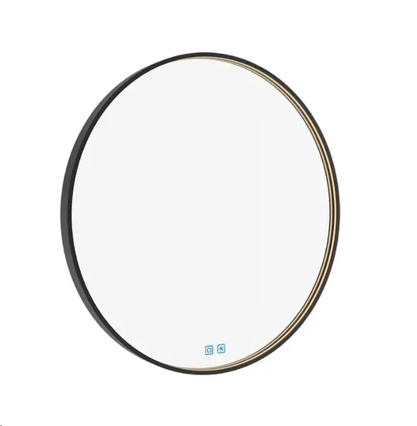 Nimco Zrcadla - Zrcadlo s LED osvětlením, průměr 60 cm, dotykový senzor, černá ZPC 31000RVX-90