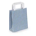 50 x Taška z kraftového papíru 190 x 220 x 80 mm s růžovými pruhy