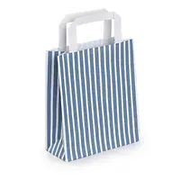 50 x Taška z kraftového papíru 190 x 220 x 80 mm s růžovými pruhy