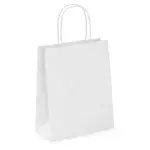 50 x Mini papírové tašky z kraftového papíru 180x240x80mm, bílé