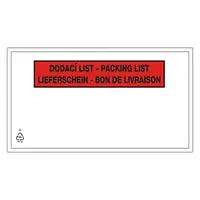 Samolepicí obal na doprovodnou dokumentaci, 230x165mm, PACKING LIST | RAJA