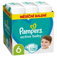 Pampers Active Baby vel. 6 Monthly Pack 13-18 kg dětské pleny 128 ks