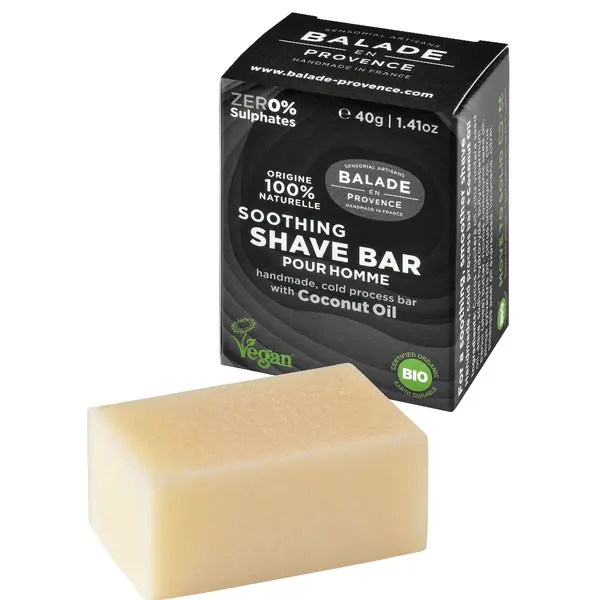 Balade en Provence Zklidňující tuhé mýdlo na holení pro muže BIO Citrus 40 g