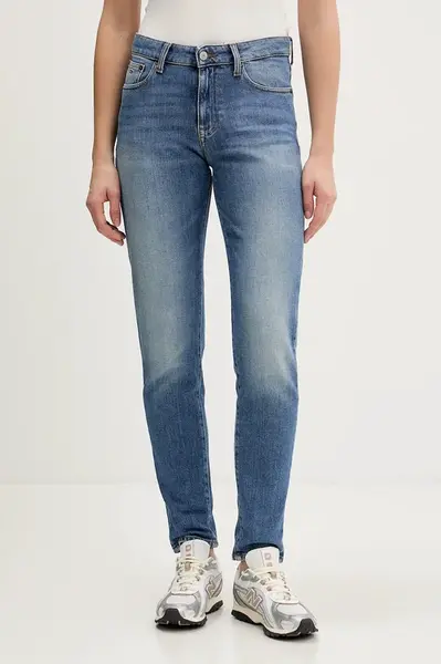 Džíny Tommy Jeans dámské, modrá barva, DW0DW22434