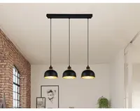 Závěsné stropní osvětlení Punch, černo-zlatá, 3 svítidla