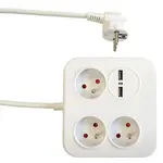 Duwi Predlžovací kábel PowerSquare, biely, 1,4 m