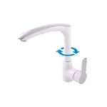 Batérie Zambezi drezová stojanková s otočným ústím, bielo-chrómová