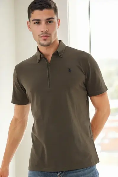 T9583 DEWBERRY MEN'S T-SHIRT-KHAKI