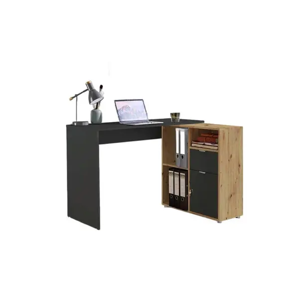 MID.YOU PSACÍ STŮL S ÚLOŽNÝM PROSTOREM, antracitová, dub artisan, 110/85/74 cm