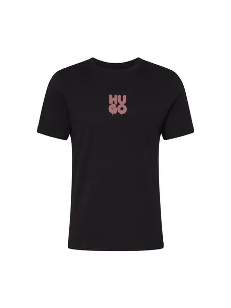HUGO Tričko 'Decali'  staroružová / čierna