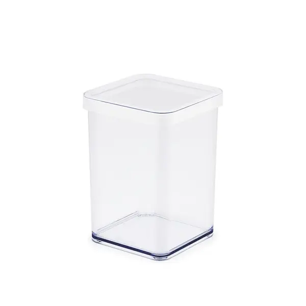 Hranatá plastová dóza na potraviny LOFT bílá 1 l