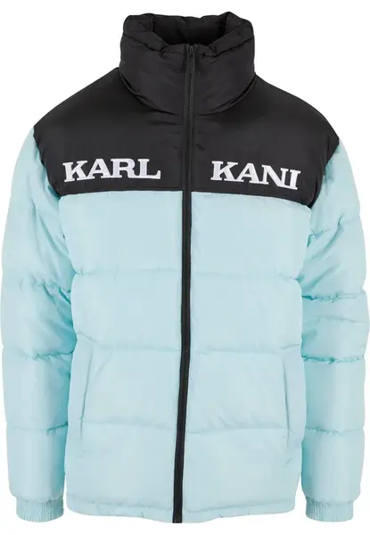 Karl Kani Zimná bunda 'Retro Essential'  svetlomodrá / čierna / biela