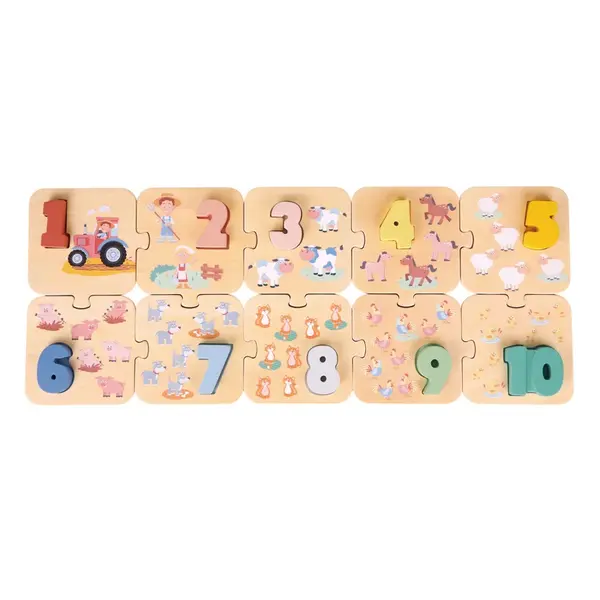 New Classic Toys Puzzle - Učíme se číslice - farma