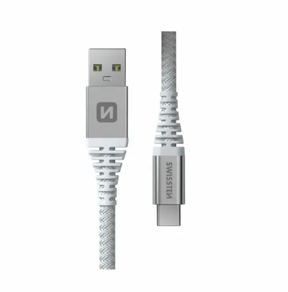 Swissten Kevlar USB/USB-C 1,5m bílá