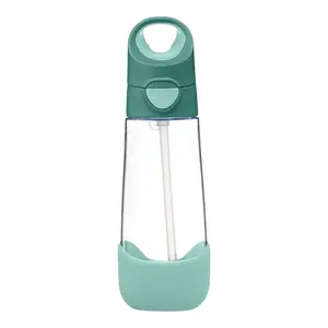 Fľaša na pitie so slamkou 600 ml - emerald forest