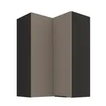 Horní rohová skříňka Aria 60x60 GN-90 2F (90°) Barva korpusu: Černá, Barva dvířek: TA - Sandgrau AFM
