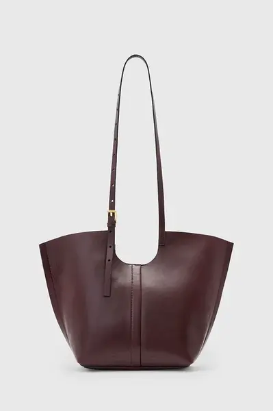 Kožená kabelka AllSaints ARA červená barva, W166XD