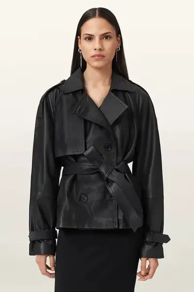 Kožený trenčkot AllSaints REED