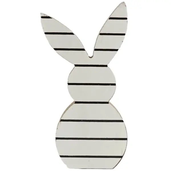Veľkonočný drevený králik WHITE BUNNY 14 cm biely
