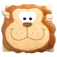 Dětský polštář CUDDLI FRIENDS 70x70 cm plyšový - více barev Barva: Hnědá