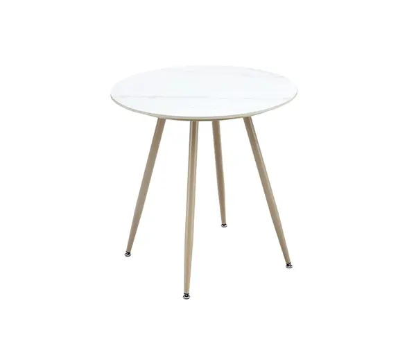 Okrúhly jedálenský stôl s béžovými nohami MELODY 70x70, biely