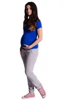 Těhotenské trubkové tepláky - šedý melírek