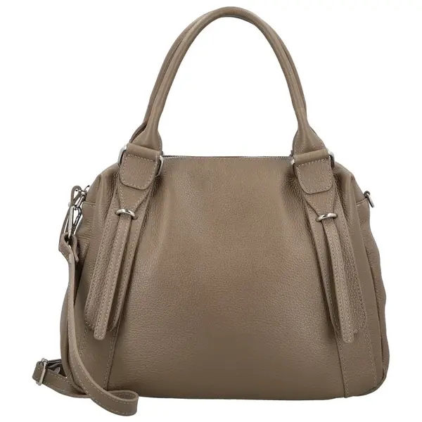 Dámska kožená kabelka na rameno taupe - Delami Vera Pelle Tirza
