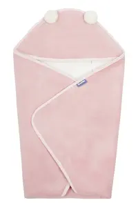 SENSILLO Zavinovačka do autosedačky plyšová, 75x75cm - růžová