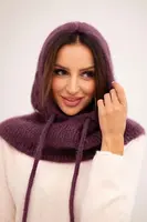 Polski Dámska čiapka s kapucňou a zapínaním s vrkôčkovým vzorom tmavo fialová