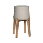 Květináč Patt s vysokými nohami, barva starošedá, více velikostí - PotteryPots Velikost: XL - v. 18,5 cm, ⌀ 19 cm / v. 43.5 cm, ⌀ 30.5 cm