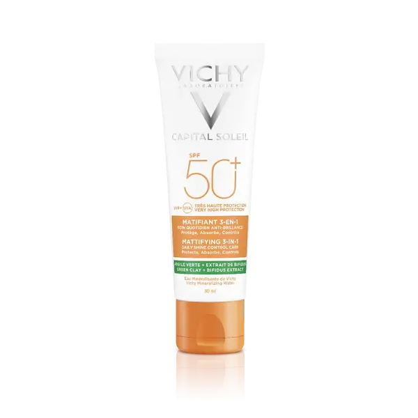 Vichy Capital Soleil Zmatňující ochranný krém 3v1 SPF50+ 50 ml
