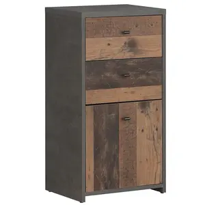 Komoda BEST CHEST old wood vin/beton 1D2S SQNK211-C764