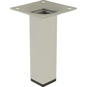 Štvorcová nábytková noha 10 cm biela