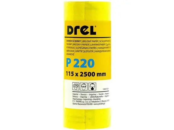 DREL Brúsny papier na kotúči 115mm x 2,5m P220 CON-MRY-1122