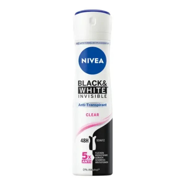 Nivea Black & White antiperspirant ve spreji Invisible clear 150 ml