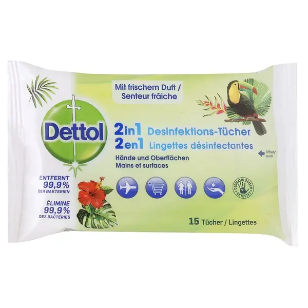 Dettol dezinfekční ubrousky na cesty 15 ks