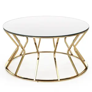 Konferenčný stolík Afina zrkadlo/zlatá