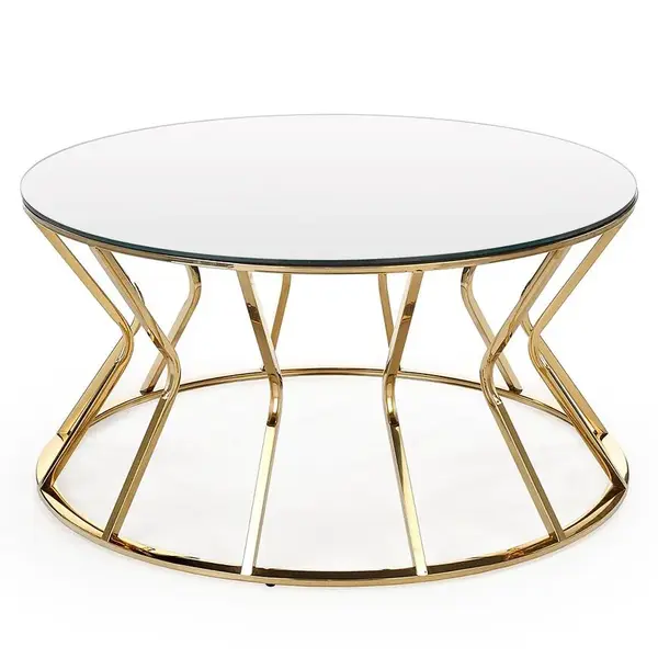 Konferenčný stolík Afina zrkadlo/zlatá