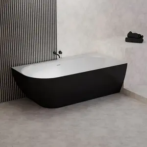 Vana Nelza 175x82 levá konglomerát černý/bílý mat