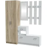 Předsíňová stěna Cora sonoma/bílá mat