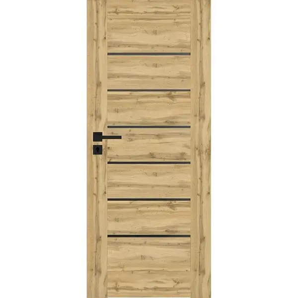 Interiérové dveře Campe 6*6 80P dub wotan 385 černá lacobel