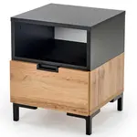 Noční stolek Silvia dub wotan/černá