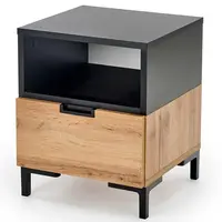 Noční stolek Silvia dub wotan/černá