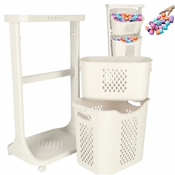 Dvojitý pojazdný organizér – 2 koše, vyberateľné, 44×77,5×32 cm