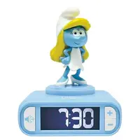 Budík s nočním 3D světlem Šmoulinka - Šmoulové