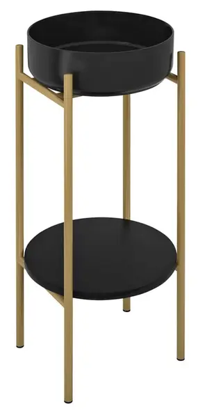 Sapho Puno - Podstavec s umývadlom a príslušenstvom, matná zlatá/matná čierna SKA380-5-01